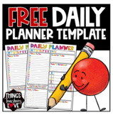 FREE Daily Planner Template, Rainbow Themed Colors (USA)