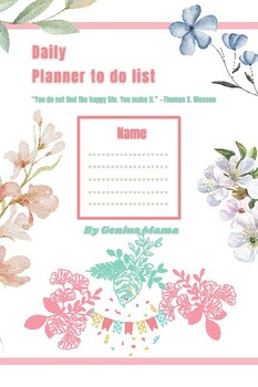 Preview of Daily Planner To do list printables