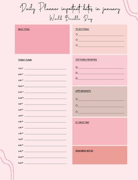 Daily Planner important international date of january by MOMAT THIRTYONE
