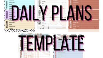 Preview of Daily Plans Template - Agenda - Google Slides