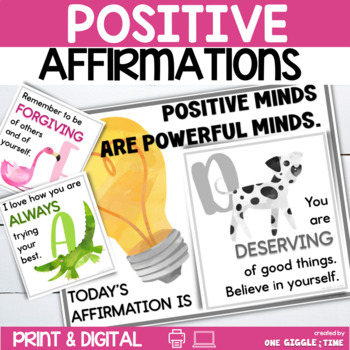 Daily Positive Affirmations by One Giggle At A Time | TPT