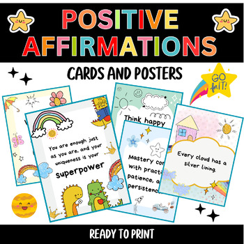 Preview of Growth Mindset Posters : Daily Positive Affirmations Mirror - Classroom Decor