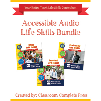 Preview of Daily, Practical & Real World Life Skills BUNDLE - Accessible Audio Book
