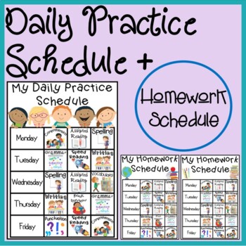 ELA Daily Practice/ Homework Schedule by Blue Sky Basic | TpT