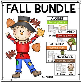 Preview of Math and Language Arts Daily Practice for Second Grade (Fall Bundle)