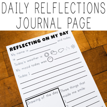 Daily Printable Reflections Activity by Wainbough Co | TpT