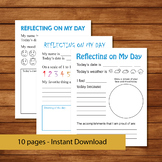 Daily Printable Reflections Activity/Reflecting on My Day 