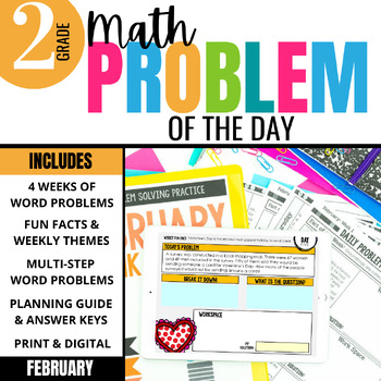 Preview of 2nd Grade Problem of the Day: Daily Math Word Problems | FEBRUARY BUNDLE