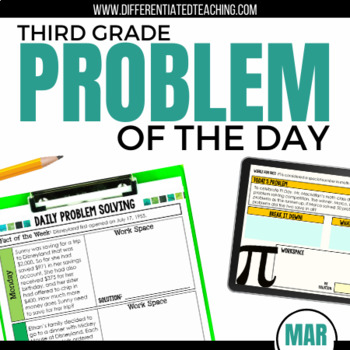 Preview of 3rd Grade Math Word Problem of the Day | March Math Problem Solving Bundle