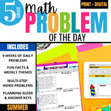 5th Grade Math Word Problem of the Day: Summer Math Proble