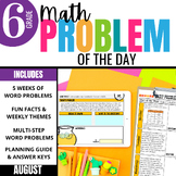 6th Grade Math Word Problem of the Day August Math Problem
