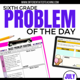 6th Grade Math Word Problem of the Day | July Math Problem