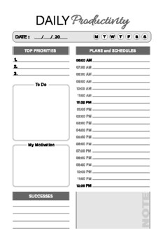 Preview of Daily Productivity Planner