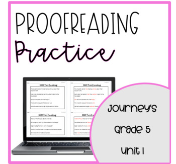 Preview of Daily Proofreading & Grammar Practice (5th Grade Journey's Unit 1)