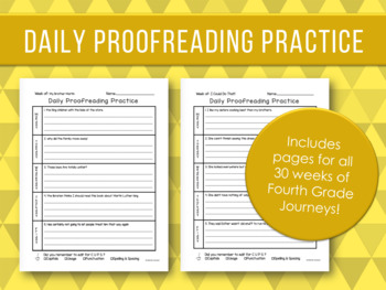 Preview of Daily Proofreading Practice - Fourth Grade Journeys Units 1-6 Lessons 1-30 - DOL
