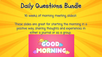 Preview of Daily Questions/Morning Meeting Slides