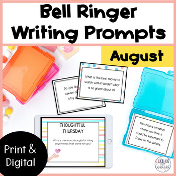 Preview of Bell Ringer Writing Prompts for August