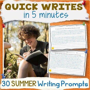 Preview of Daily Quick Writes Summer Writing Morning Work -  Summer School Activity Packet