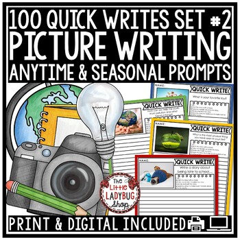 Preview of Daily Quick Writes Spring Winter Fall Picture Writing Prompts 3rd 4th Grade