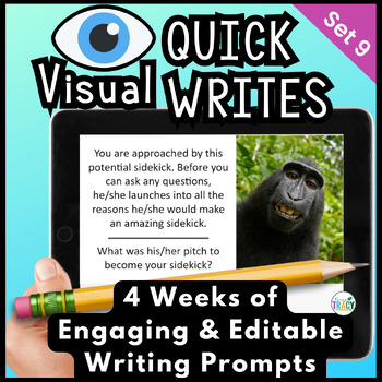 Preview of Daily Quick Writes - Visual and Engaging Writing Prompts | Heroes and Villains