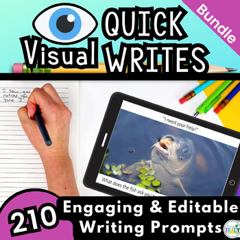 Preview of DAILY QUICK WRITE Writing Prompts - Visual & Engaging Quick Writes | Year Bundle
