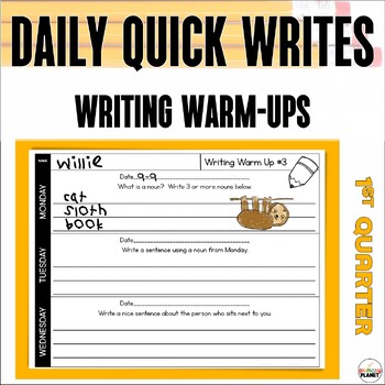 Preview of Quick Writes Prompts Daily Writing Warm Ups - Beginning of the Year Writing Logs