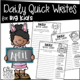 April Daily Quick Writing Prompts for BIG KIDS