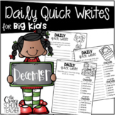 December Daily Quick Writing Prompts for BIG KIDS