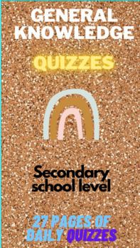 Preview of Daily Quiz Booklet - great for Tutor Time / Pastoral / Mini quizzes / PSHE /SMSC