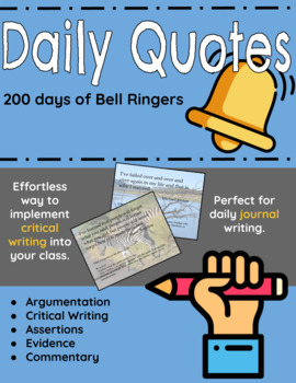 Preview of Daily Quotes Student Responses: A Year of Bell Ringers - 200 days