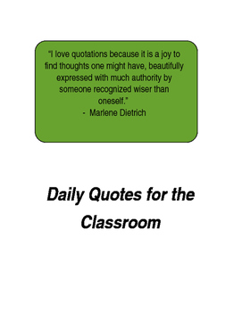 Preview of Daily Quotes for the Classroom