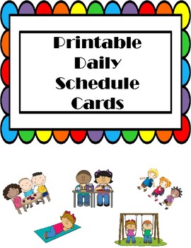 Daily Rainbow Schedule Cards by Box of Treasures-Julie Scully | TpT