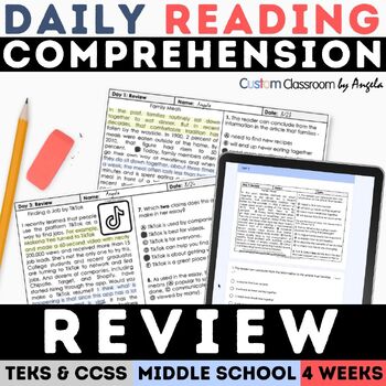 Preview of Daily Reading Comprehension ELA Warm Ups Bell Ringers Countdown to Reading STAAR