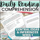Daily Reading Comprehension Central Ideas and Inferences Week 1