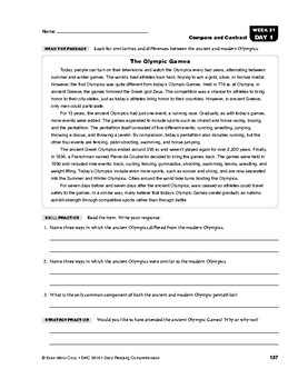 daily reading comprehension grade 6 weeks 21 25 tpt