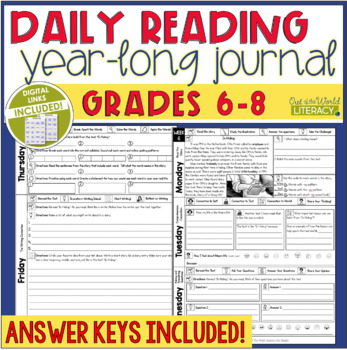 Preview of Daily Reading Journal - Grades 6 - 8