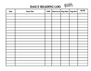 Daily Reading Log by Teach to Create Curiosity | TpT