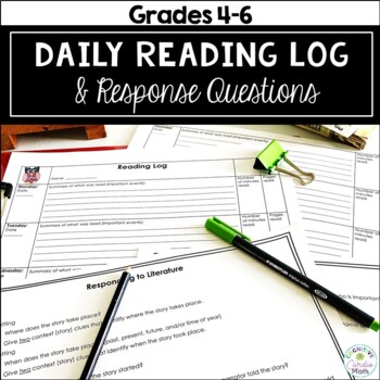 Preview of Daily Reading Log and Response Questions