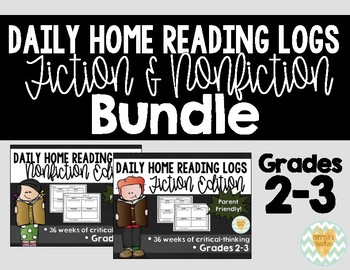 Preview of Daily Reading Logs Bundle -Fiction & Non-Fiction {Grades 2-3}