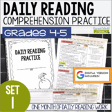 Daily Reading Morning Work Grades 4 - 5 Set 1