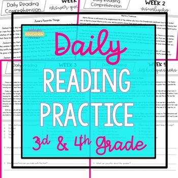 Preview of Daily Reading Comprehension Practice | Print and Digital | Set 1