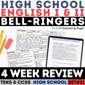 Preview of Reading Comprehension Bell Ringers ELA High School Countdown to Reading STAAR