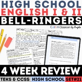 Reading Comprehension Bell Ringers ELA High School Countdo