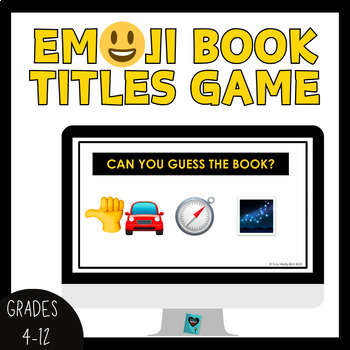 Preview of Daily Reading Warm Up Fun Emoji Book Title Game ELA Library Middle School 7th
