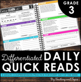 Daily Reading Warm-Ups {Differentiated} 3rd GRADE with DIS