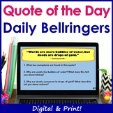 Daily Reading Warm-Ups - Inspirational Quotes - Print & Di