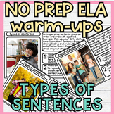 Daily Reading Warm Ups | Types of Sentences | Google Slides