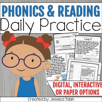 Preview of Daily Reading and Daily Phonics Skill Practice with Digital Option