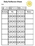 Daily Reflection Behavior Form for Work Completion and Safe Body