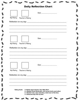 Daily Reflection Chart by TQ Creations | TPT